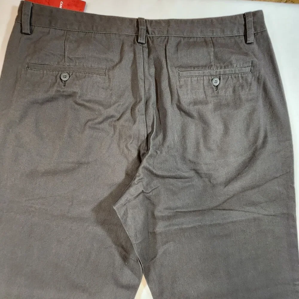 Camel Crown Pants Mens Sz 38 Brown Chino Straight Leg Button Pockets Casual NWT